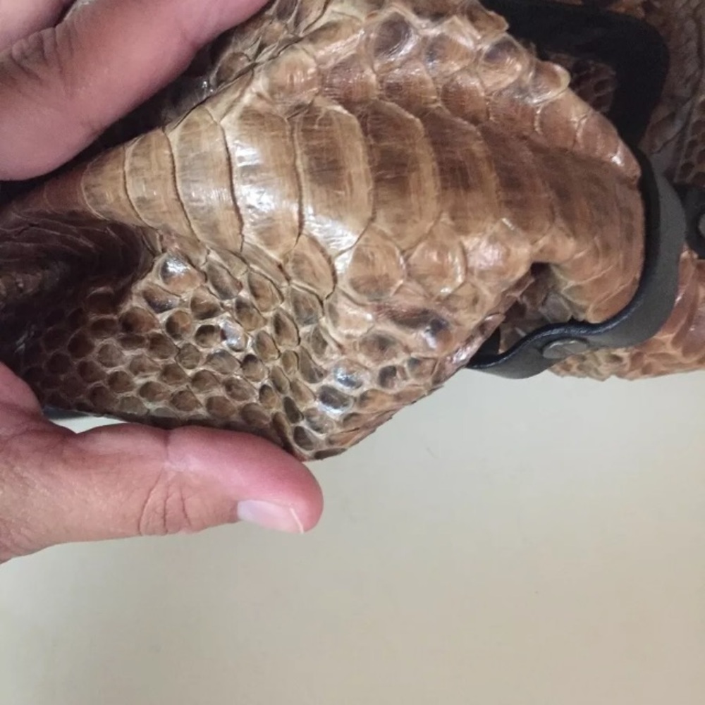 $1495 Lanvin Python Snake Brn Blk Industrial 90s - image 8